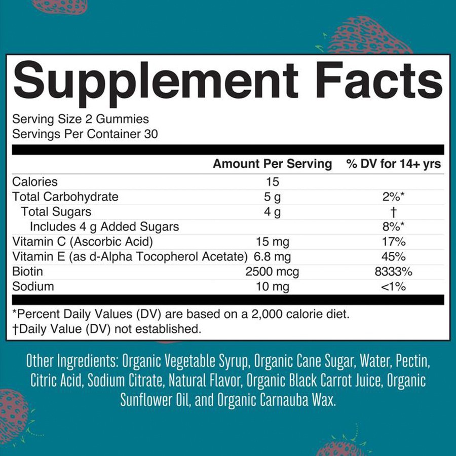 Organic Strawberry Hair Skin Nails Gummies price