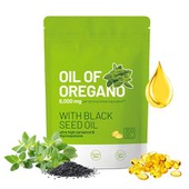 2 trong 1 dầu của dầu oregano dầu đen mềm hỗ trợ sức sống miễn dịch mạnh mẽ của thiên nhiên